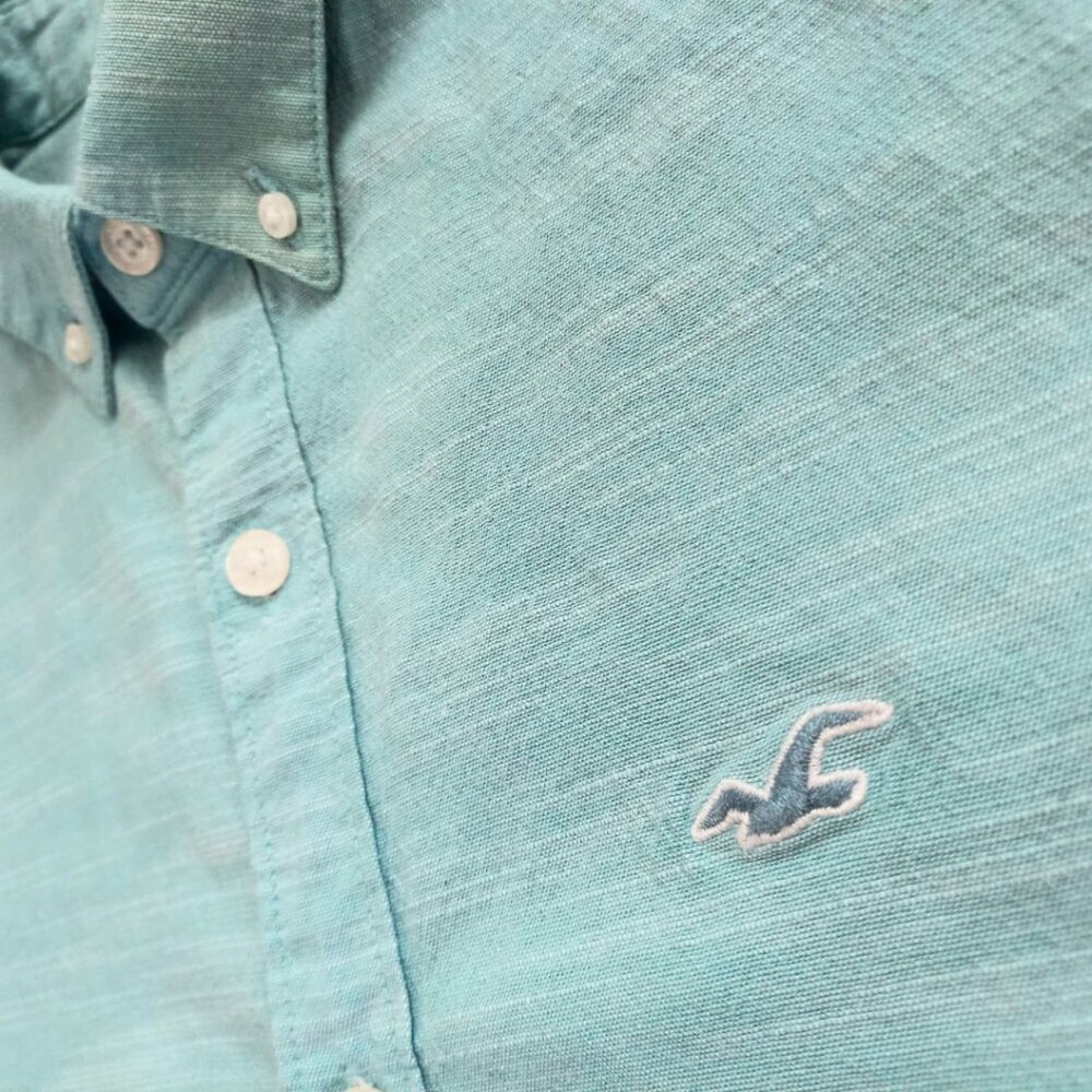 Hollister Aqua Blue Short Sleeve Shirt - Men's Size S - Picture 4 of 8